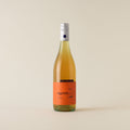 Orange wine bottle with Sauvignon blanc blend wine inside. A Orange label with Agent logo. A white screwcap and neck label.